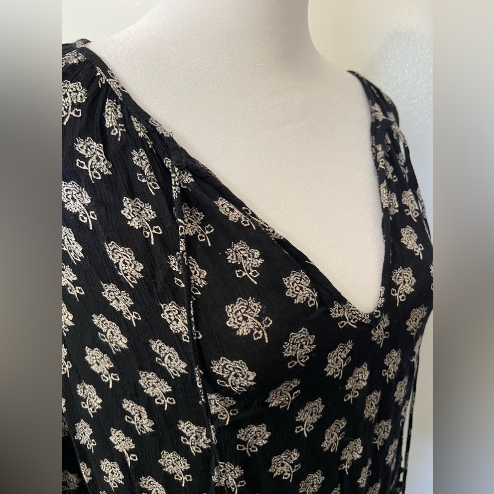 Zara Black Ling Sleeve light long sleeve shirt mini dress size Large - Picture 6 of 12